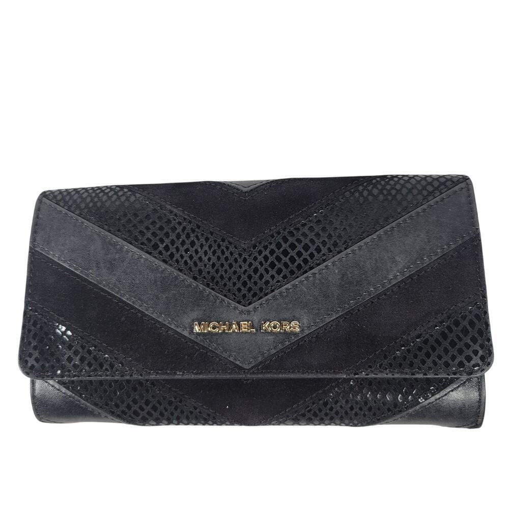 Michael Kors Black Classic Casual Accessory V-Striped Wallet
